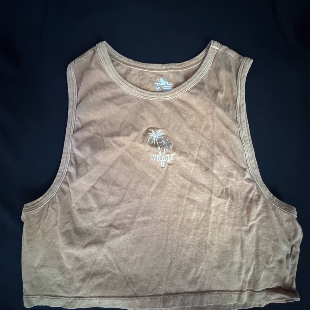 O'Neill Tan Palm Tree Crop Top